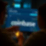 User interface of Coinbase showcasing trading options