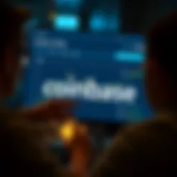 User interface of Coinbase showcasing trading options