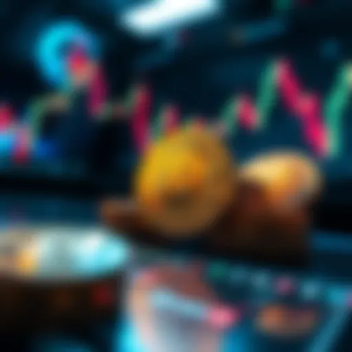 Digital representation of cryptocurrency trading