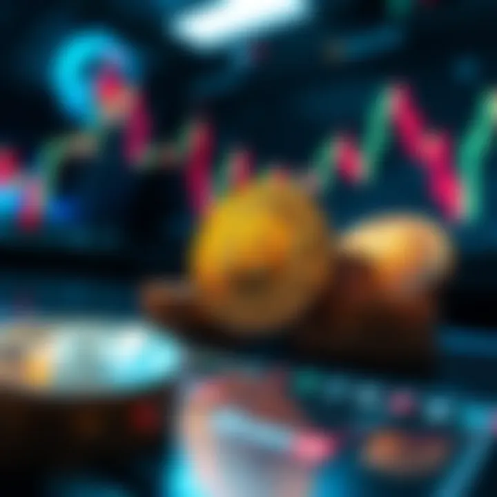 Digital representation of cryptocurrency trading