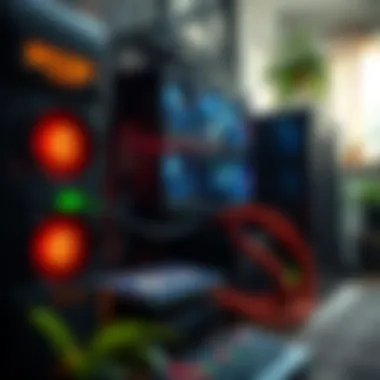 A high-tech Bitcoin mining rig set up at home