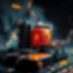 Conceptual illustration of browser mining in cryptocurrency