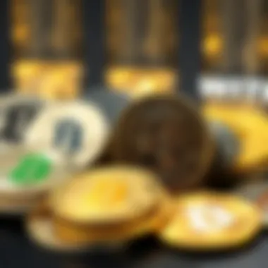 Visual representation of various cryptocurrencies