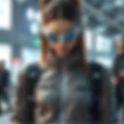 Futuristic fashion showcasing digital wearables