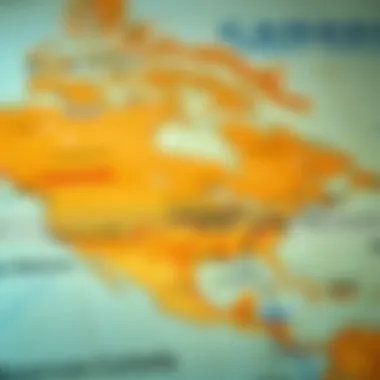 Navigating Travel Routes: Canada to U.S. Map highlighting travel routes between Canada and the United States