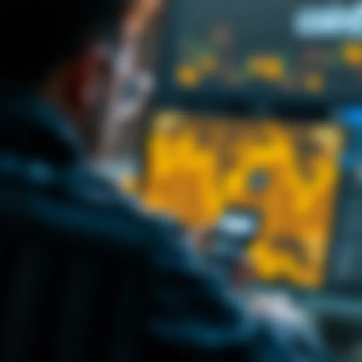 User Navigation on Coinbase Illustration of a user navigating the Coinbase platform