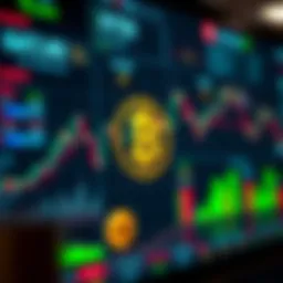 A sophisticated digital interface displaying cryptocurrency trends and exchange rates.