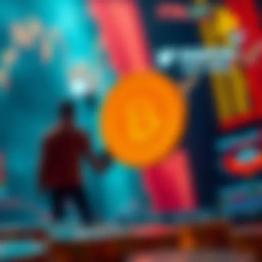 Digital representation of cryptocurrency market trends