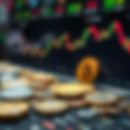 Diverse selection of cryptocurrencies on exchange platform