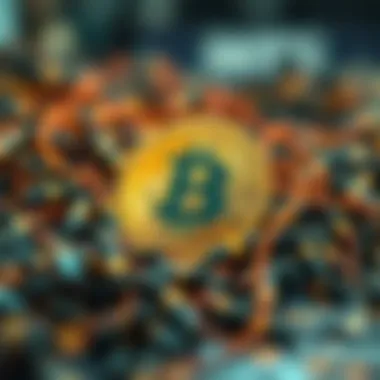 Illustration of cryptocurrency mining concept