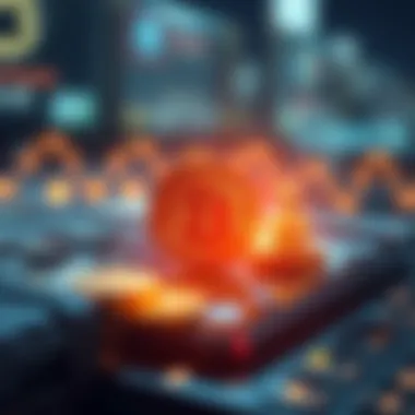 Digital Transactions: Apple Pay and Crypto Assets Conceptual graphic showcasing digital transactions using Apple Pay and crypto assets.