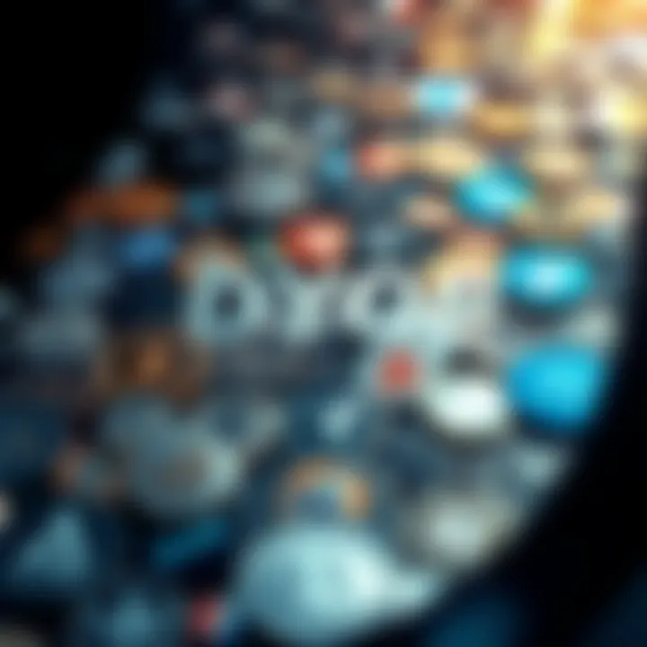 Diverse Cryptocurrency Landscape A collage of cryptocurrency logos