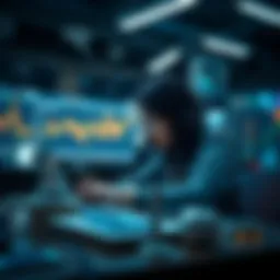 A person researching cryptocurrency on a laptop