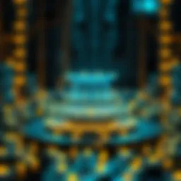 Visual representation of blockchain architecture showing security layers