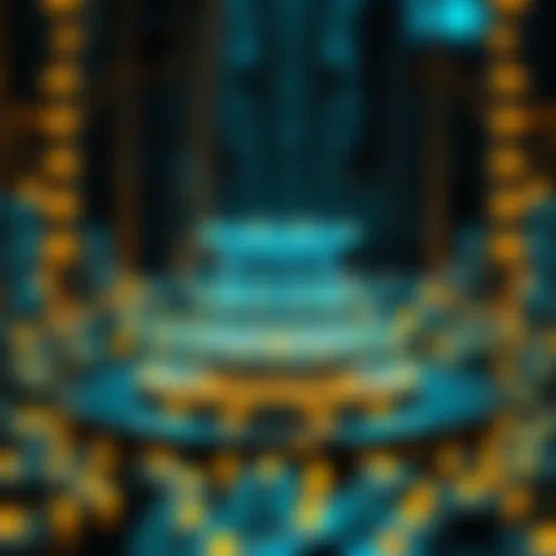 Visual representation of blockchain architecture showing security layers