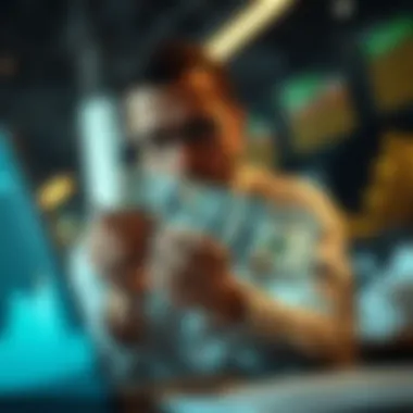 Investor analyzing market data related to the Iraqi dinar.