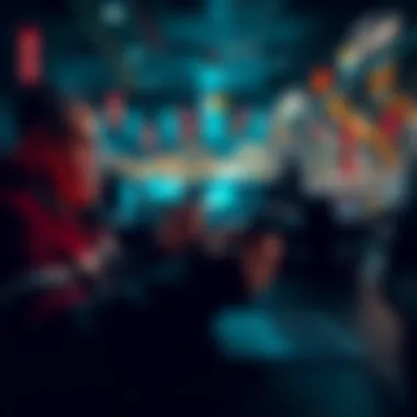 Traders executing precise trades based on market analysis in a volatile environment