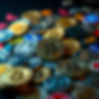 Diverse Cryptocurrency Symbols and Logos A visual representation of various cryptocurrency symbols and logos