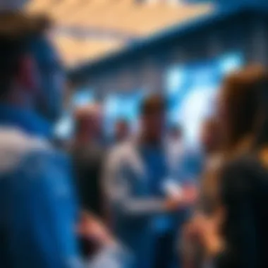 Networking opportunities at a blockchain conference with industry leaders