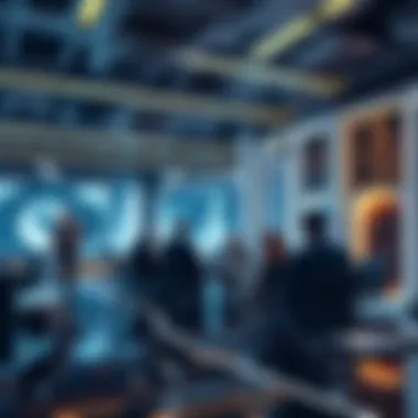 Enterprise Metaverse Collaboration A professional setting in a metaverse designed for enterprise collaboration.