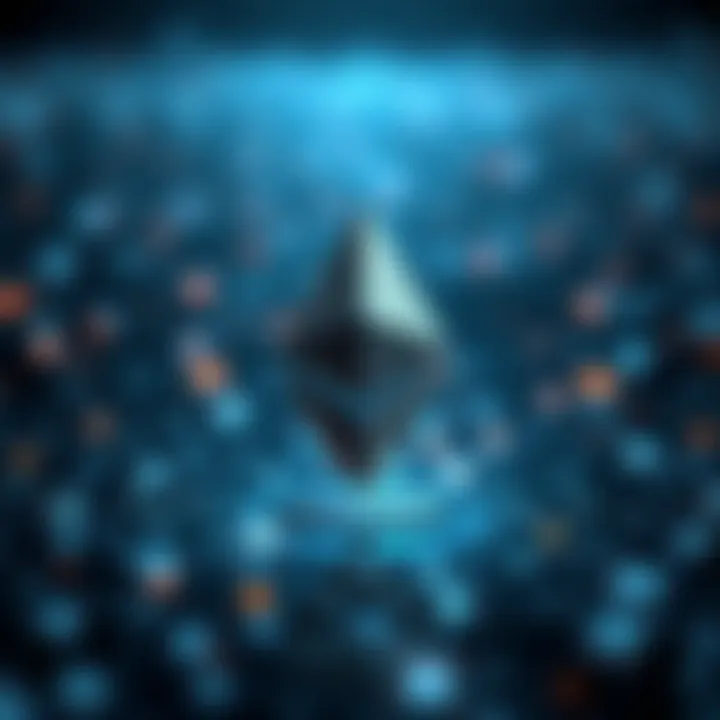 Ethereum: Smart Contracts Revolution Ethereum logo with blockchain background