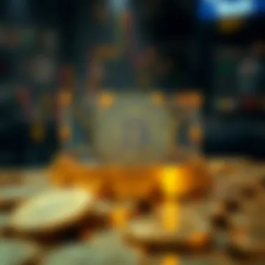 A conceptual graphic of blockchain technology powering cryptocurrencies