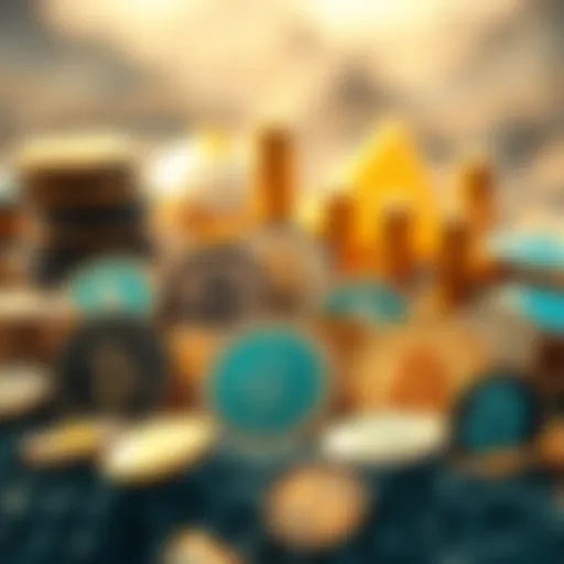 Diversity in Cryptocurrency Landscape A visual representation of diverse cryptocurrencies