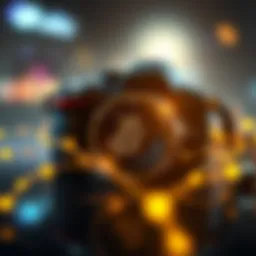 A stunning digital artwork depicting a camera intertwined with blockchain motifs.