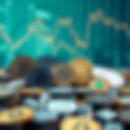 Visual representation of diverse altcoins against a digital backdrop
