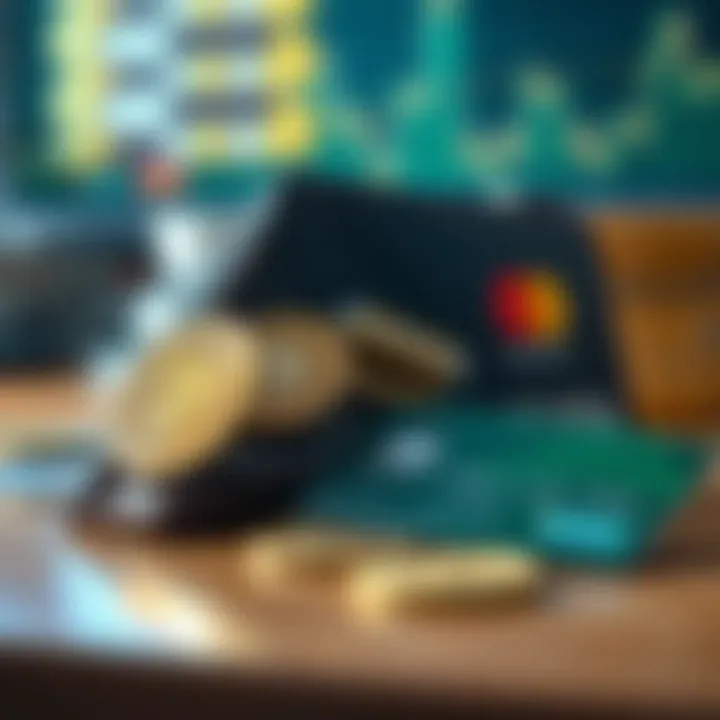 Fusion of Digital Currency and Traditional Cards A digital wallet showcasing cryptocurrencies alongside a credit card