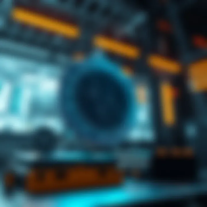 Future of digital assets represented in a futuristic setting