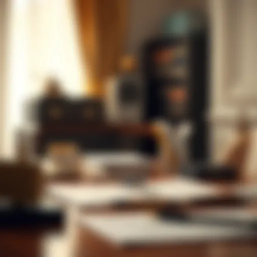 An elegant desk setup with essential stationery for document preparation