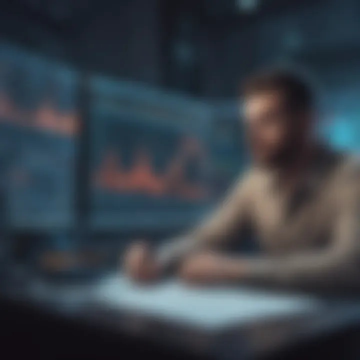 Conceptual image of a trader analyzing data