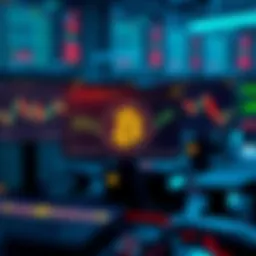 Conceptual illustration of cryptocurrency trading platforms