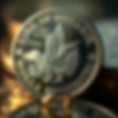 Close-Up of U.S. Dollar Coin Design Close-up of a U.S. dollar coin highlighting its design