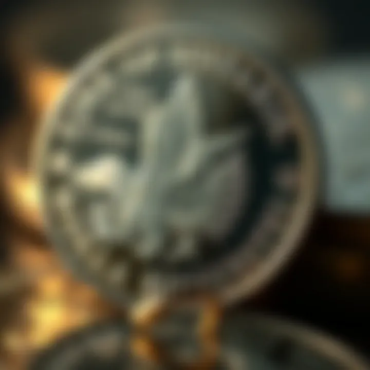 Close-Up of U.S. Dollar Coin Design Close-up of a U.S. dollar coin highlighting its design