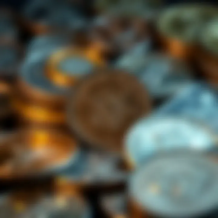 Historic U.S. Dollar Coins Collection Historic U.S. dollar coins displayed in a collection