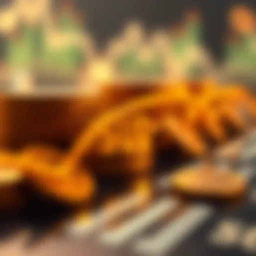 Visual representation of currency conversion between USD and INR