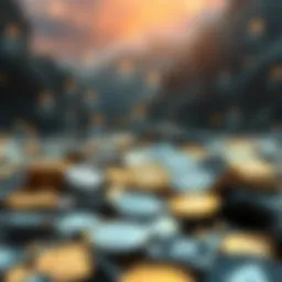 Visual representation of various virtual currencies