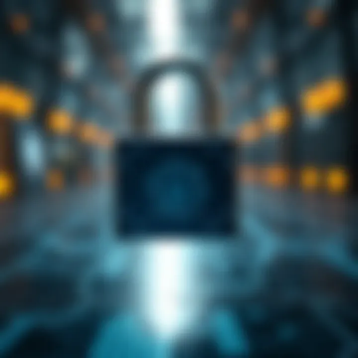 Symbol of Data Security A digital lock representing data security