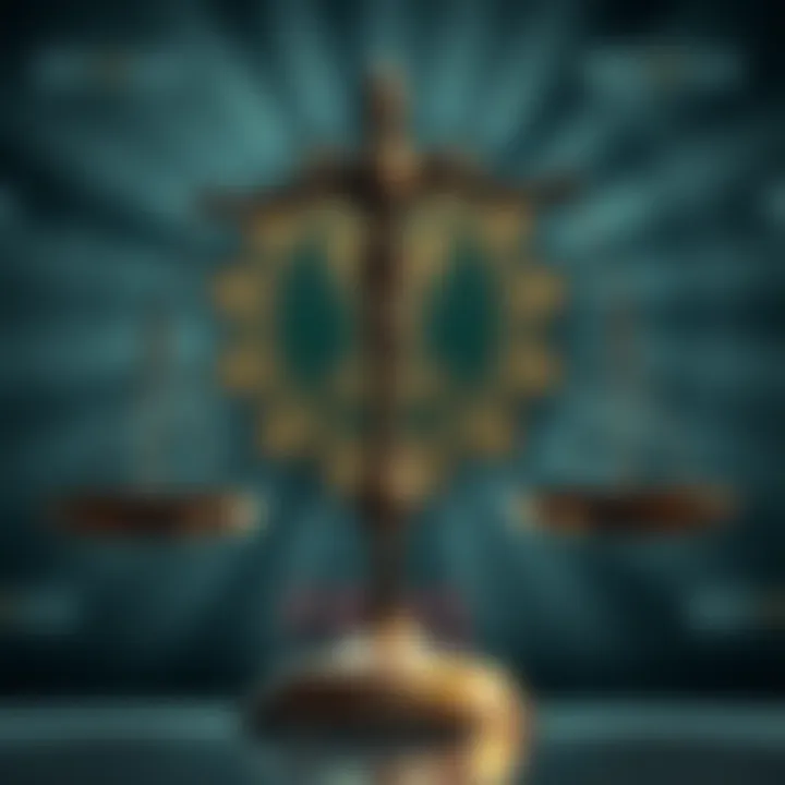 Balancing Freedom and Oversight A scale balancing personal freedom and government oversight