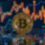 Bitcoin logo with a digital background