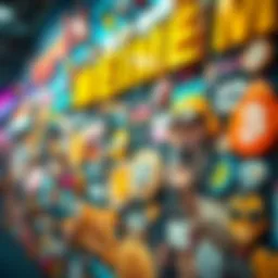 A vibrant meme collage showcasing famous cryptocurrency memes