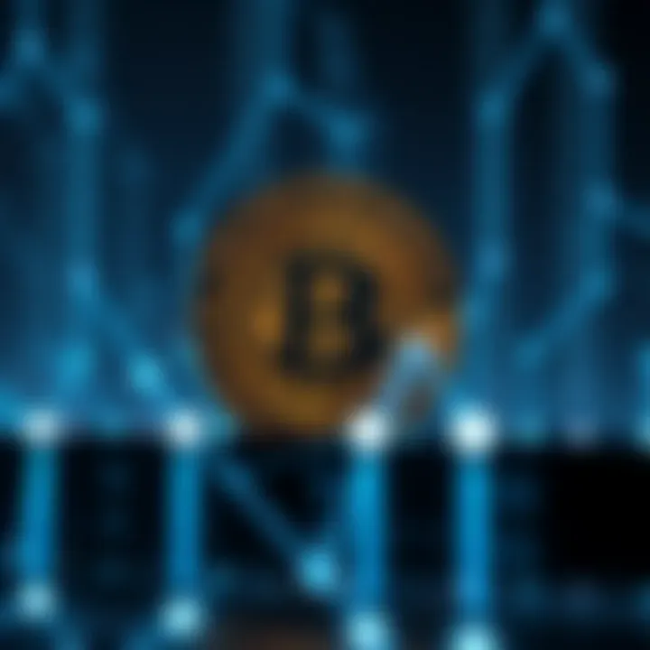 Cryptocurrency and Digital Networks Cryptocurrency symbol with digital network background