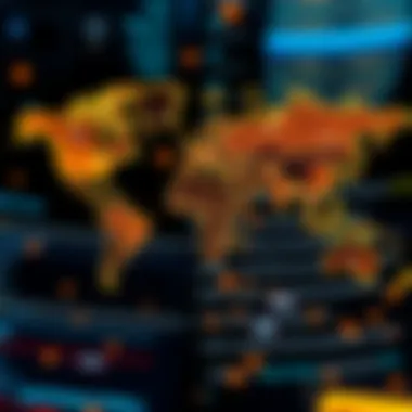 Global Cryptocurrency Transactions Overview Global map highlighting cryptocurrency transactions