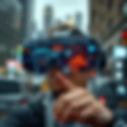 Augmented reality interface showcasing digital elements overlaying a real-world environment