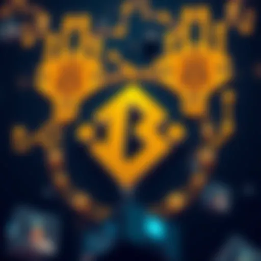 Binance logo with blockchain elements