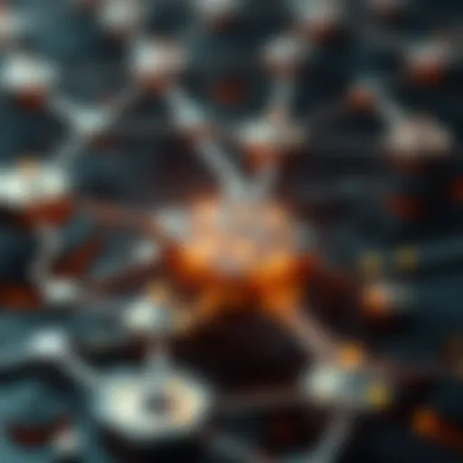 Interconnected Blocks of Blockchain Technology An abstract representation of blockchain technology showcasing interconnected blocks