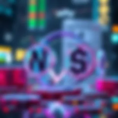 Conceptual representation of NFTs and stock symbols merging