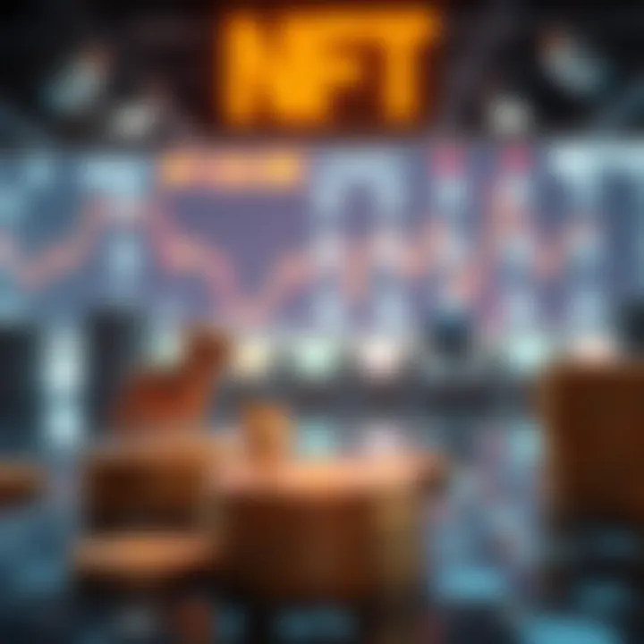 Illustration showing investment strategies involving NFTs